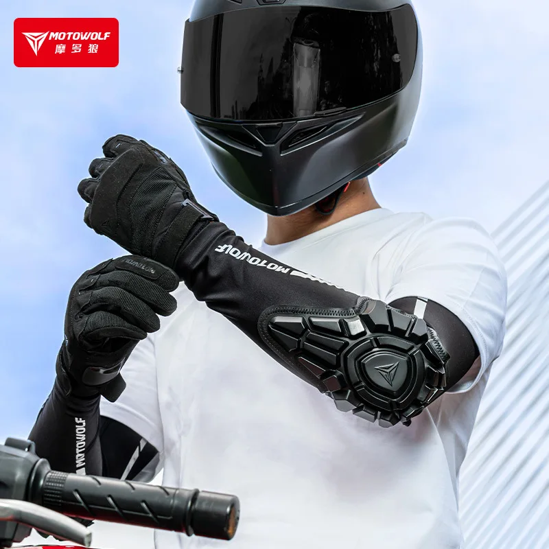 설치가 쉬운 모토울프 여름용 오토바이 팔꿈치 보호대 MTB 사이클링 보호 모토크로스 보호대 BMX ATV 오토바이 장비