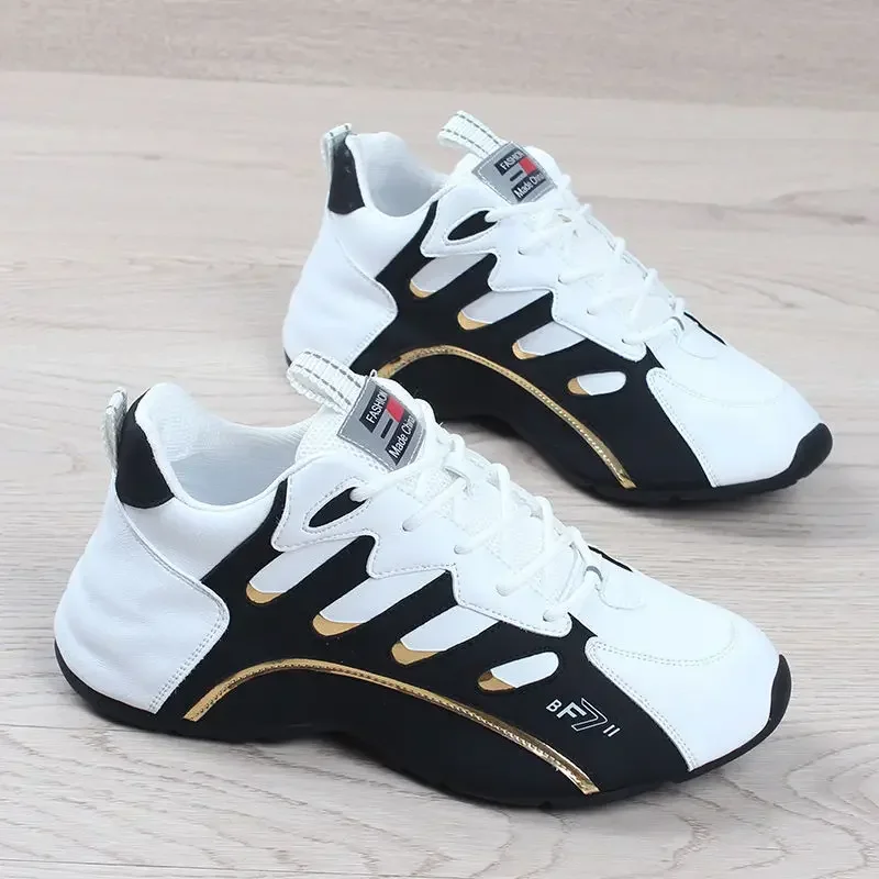 Women's Breathable Leather Fashion Trainers Comfortable Running_voghion.com