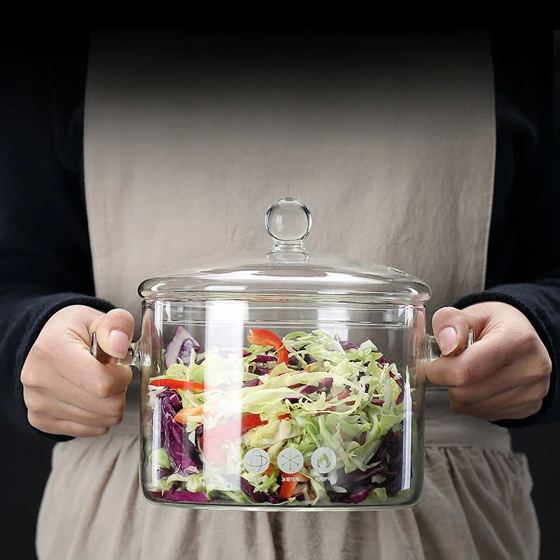 Pentola In Vetro Borosilicato 1400ml Con Coperchio - Per Cottura Lenta, Forno E Microonde - Foto 11