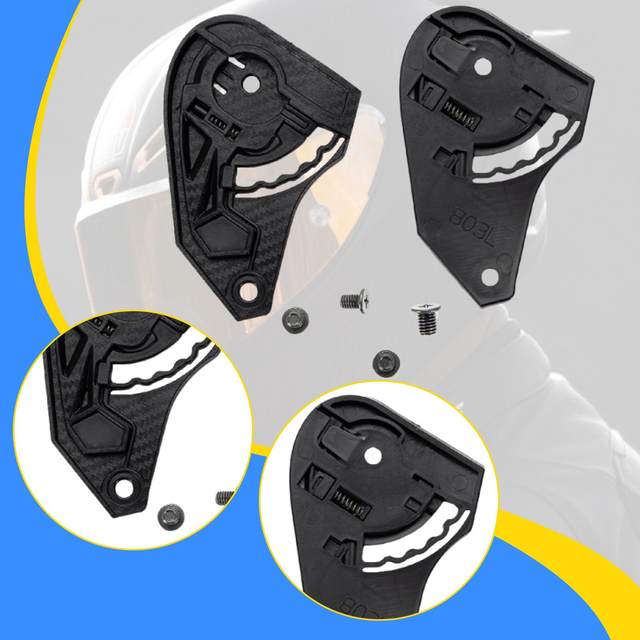 2 Pieces Motorcycle Helmet Shield Base Motorbike Helmet Accessories Repair Parts Easy to Install for Full Face Helmets