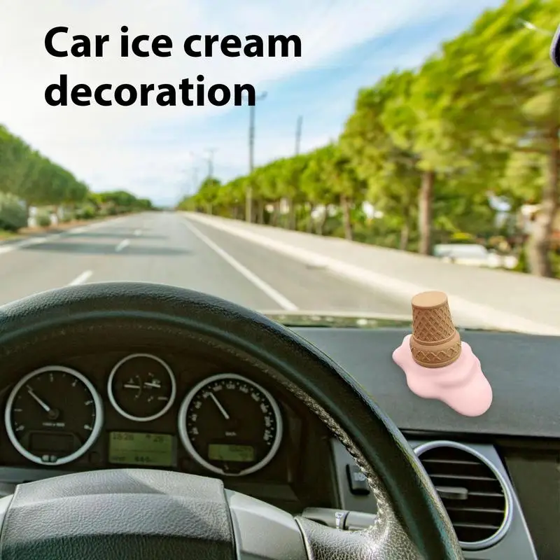

Cartoon Car Ornaments Melted Ice Cream Shape Car Air Freshener aromatherapy center console decoration perfume car supplies