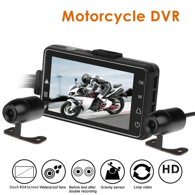 Motorcycle Camera DVR Motorcycle Dashcam 1080P Waterproof 3 Inch Front &  Rear Camera Video Recorder DVR Black Night Vision Box - AliExpress