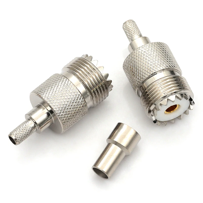 Premium SO239 PL-259 RF Coaxial Adapter - Male to Female Plug Crimp Connector (1/3/5PCS)