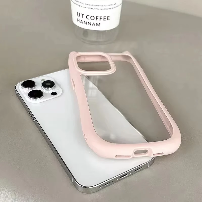 Transparente koreanische Silikon-Handyhülle für iPhone 13 Funda iPhone 16 15 14 12 11 17 Pro Max Air X XR XS Max mit niedlichen Katzenohren – Detail 6