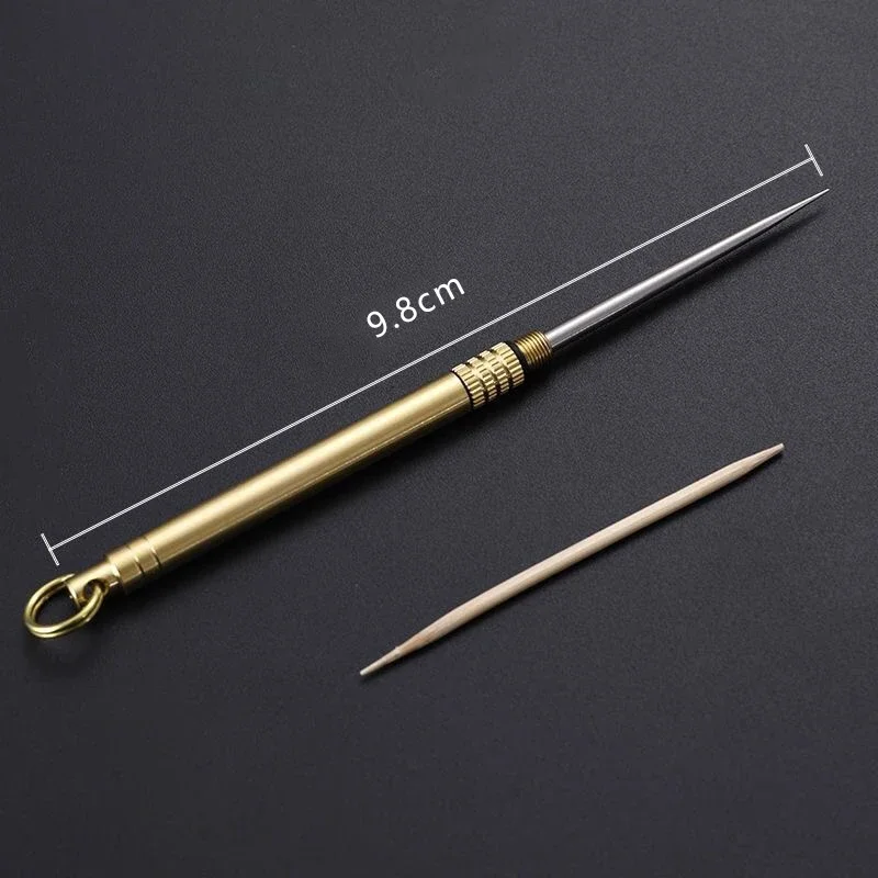 Titanium Toothpick Toothpick Case Toothpick Storage Box Toothpick Floss Holder Titanium Outdoor EDC Portable Multi-Purpose Toothpick Bottle Fruit Fork Camping Tool