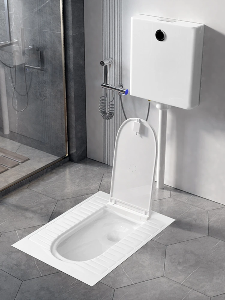 *Toilet Water Tank With Cover Plate Small Apartment Potty Chair Shower Room Toilet 2