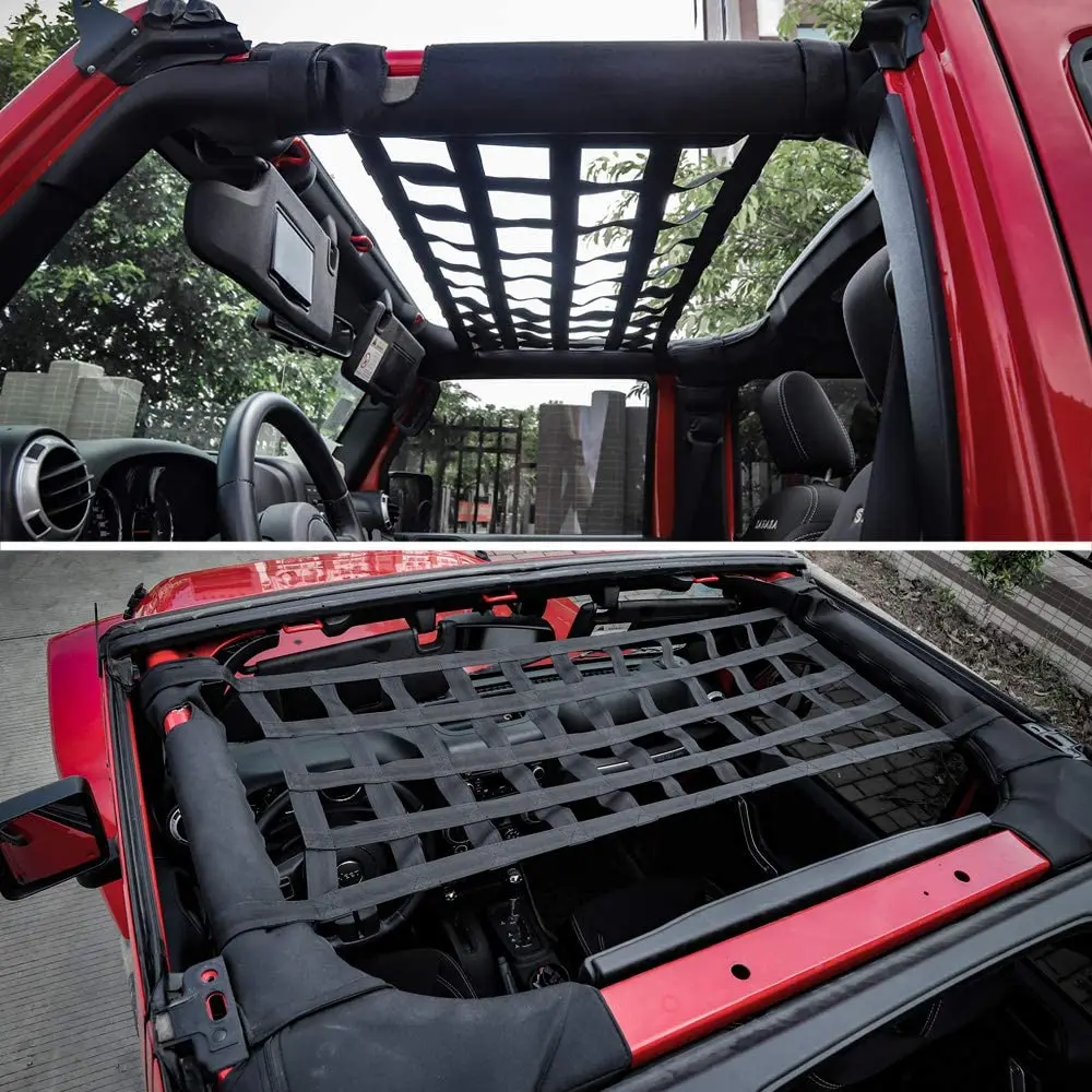 Mesh Cargo Net Black Storage Roll Cage Auto Roof Net Hammock