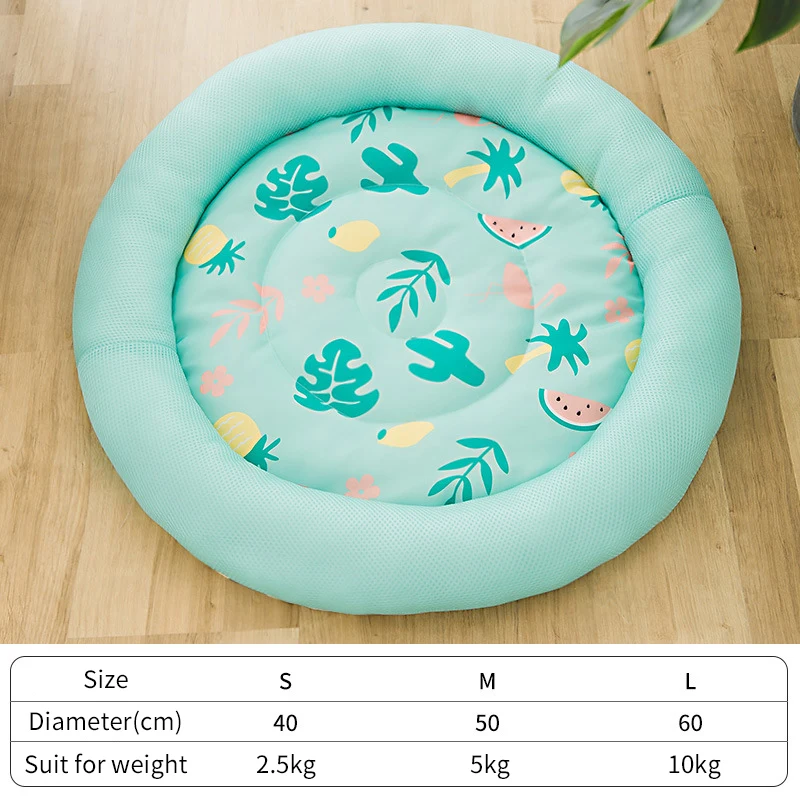 S-L Summer Cooling Pet Dog Mat Ice Pad Dog Sleeping Round Mats For Dogs Cats Pet Kennel Top Quality Cool Cold Silk Bed