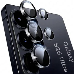 Ultra Plus Tempered Glass Metal Camera Lens Protector - Easy Install - S23 (Black)