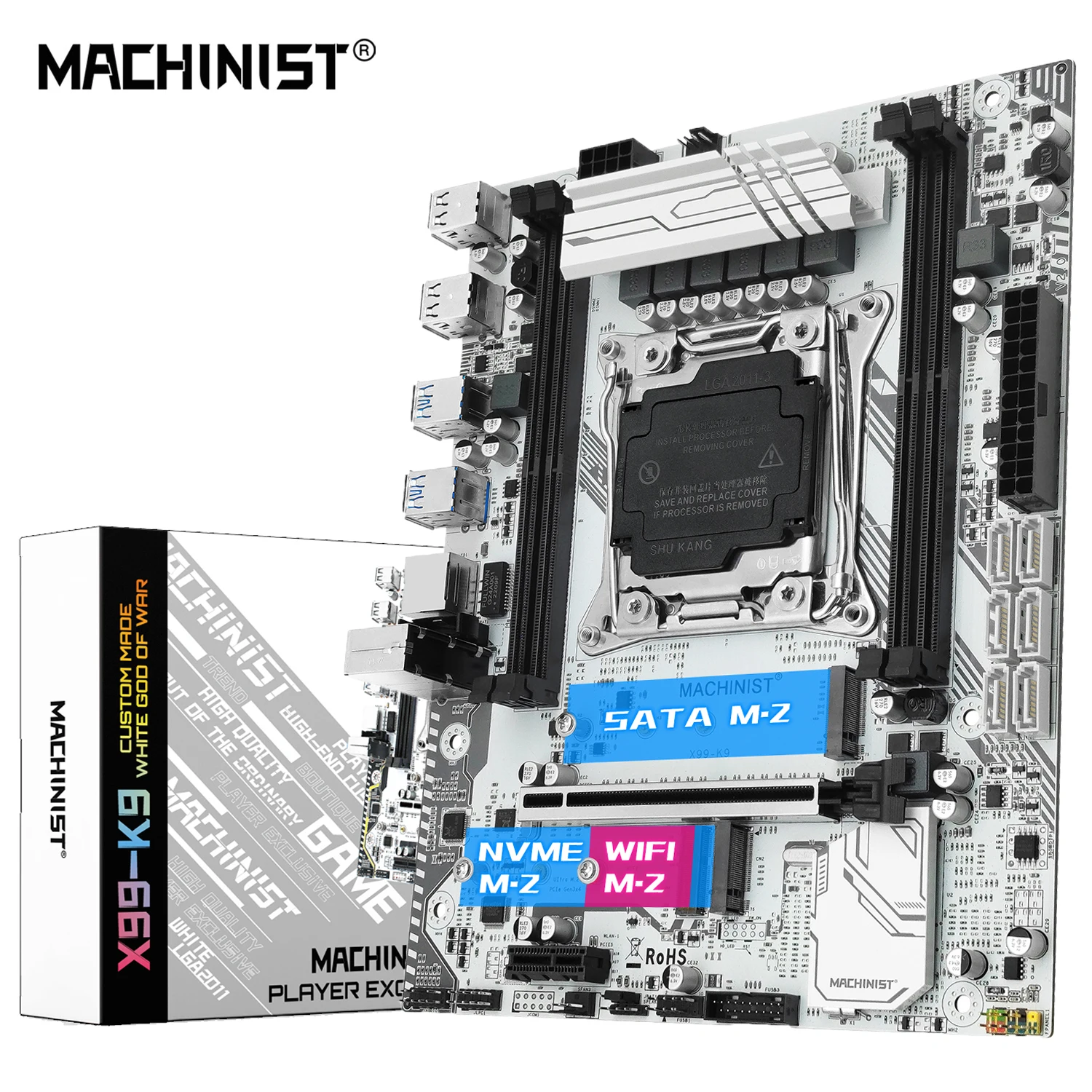 MACHINIST 마더보드, X99 K9 X99, LGA 2011 3, 4 채널 X99 칩 지원, 인텔 제온 E5 V3 및 V4 ...