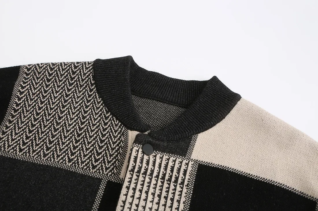 Men's Long Cardigan Thickened Sweater Autumn Stand Collar Knit Sweater Coat