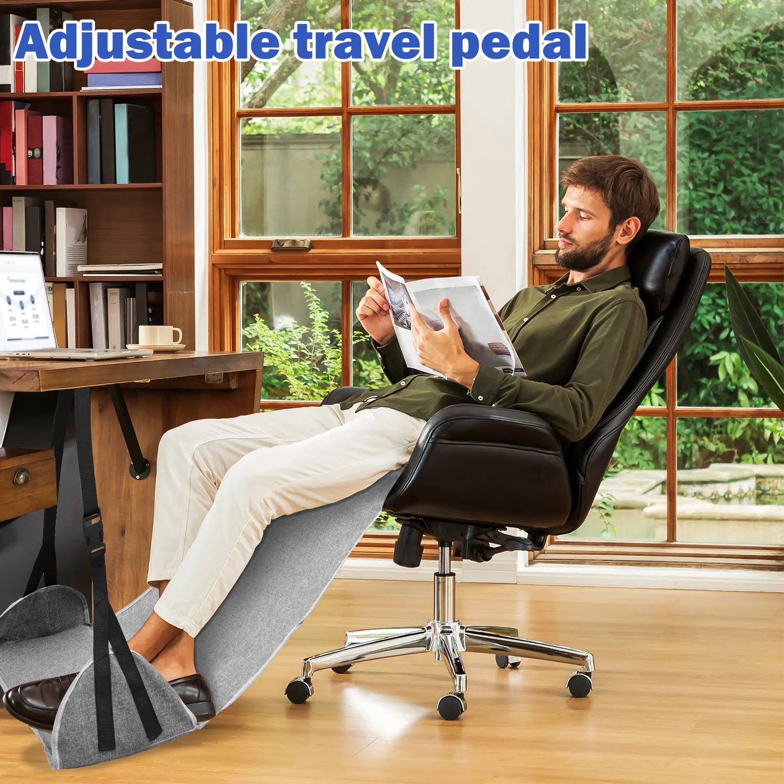 Nylon Portable Airplane Foot Rest Hammock for Travel