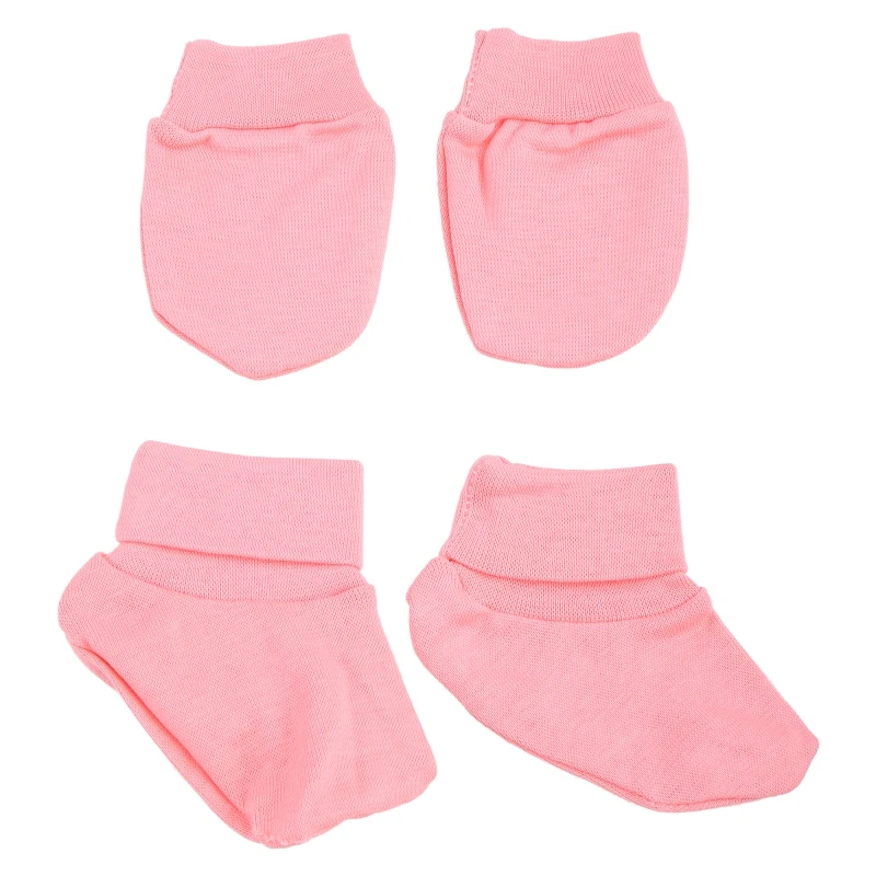 Baby Soft Cotton Gloves Foot Covers Set Anti Scratching Mittens Socks Face for Protection Gloves for Newborn Inf 2