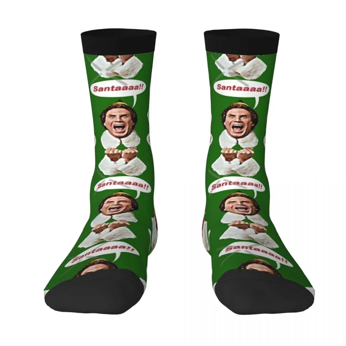 Calcetines con diseño de Papá Noel, accesorios para mujer y hombre, calcetines de vestir flexibles