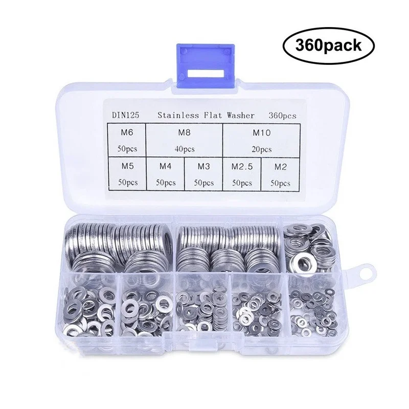 180360pcssetStainlessSteelSpringWasherAssortmentKitM2M25M3
