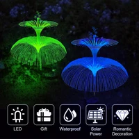 Solar Garden Lights Solar Outdoor Lights Waterproof 7 Color Changing Double Jellyfish and Star Solar Flower Lights for Yard 2
