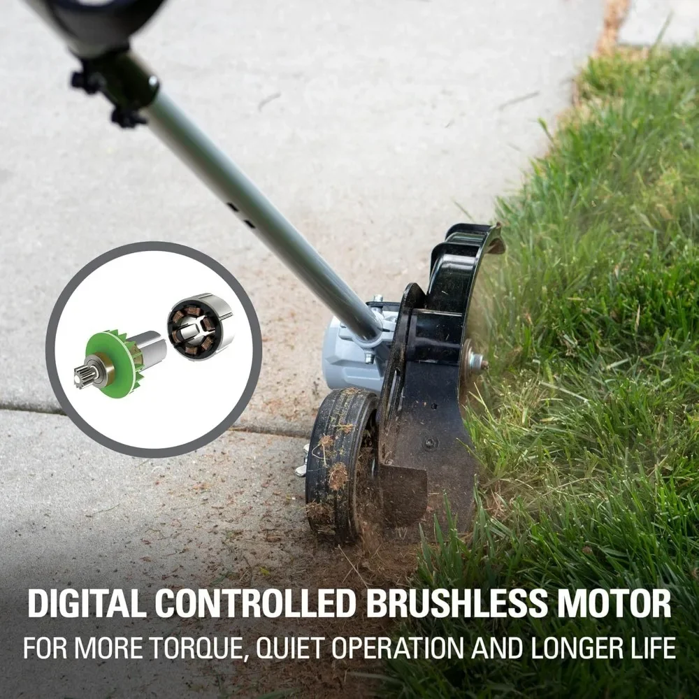 40V 8" Brushless Edger, 4.0Ah Battery and Charger Included Suitable for Courtyard Garden Green