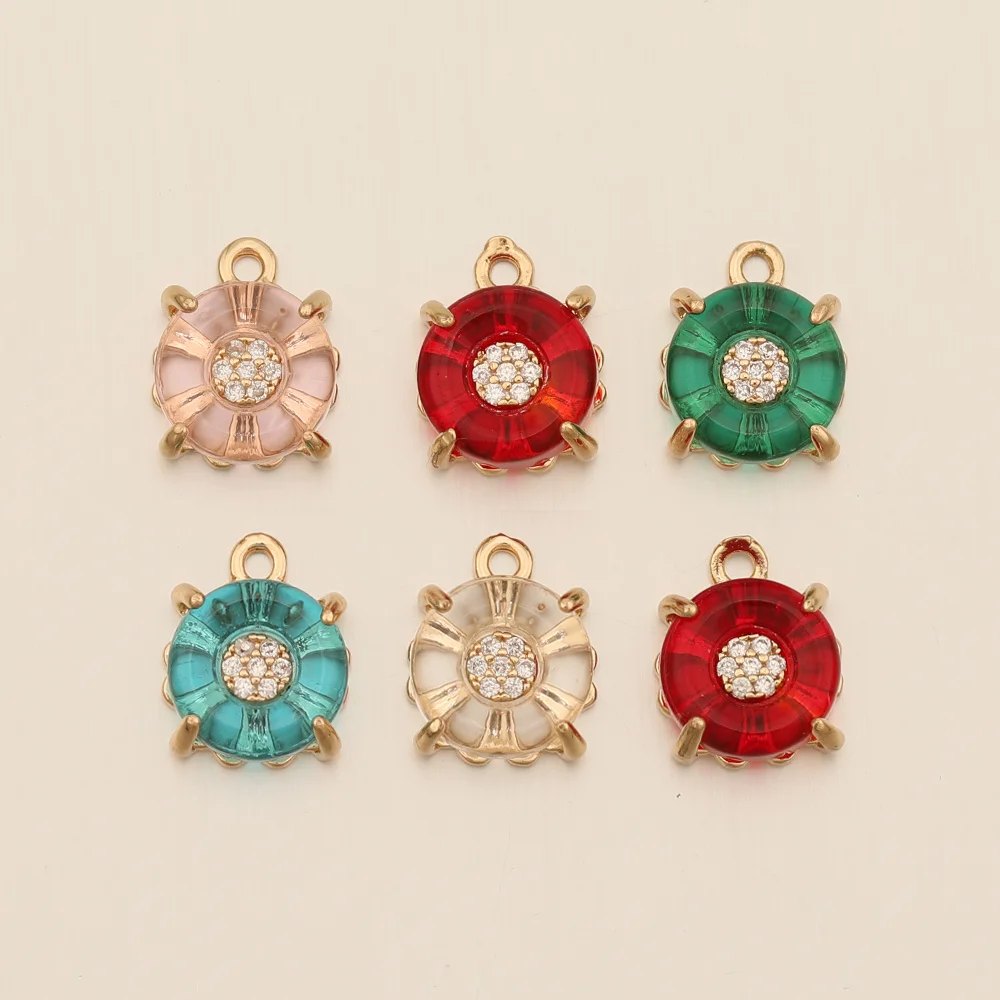 Cordial Design 10*13MM 50Pcs CZ Charms/Round Shape/Hand Made/Crystal Pendant/Jewelry Findings & Components/DIY Jewelry Making - cordial