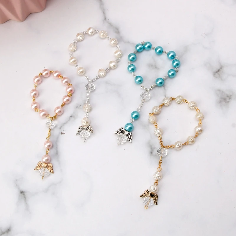 Battesimo Rosario Perline Acriliche Rosari Finger Perle Finte Per Battesimo Bomboniere Comunione Bomboniere Matrimoni Bomboniere