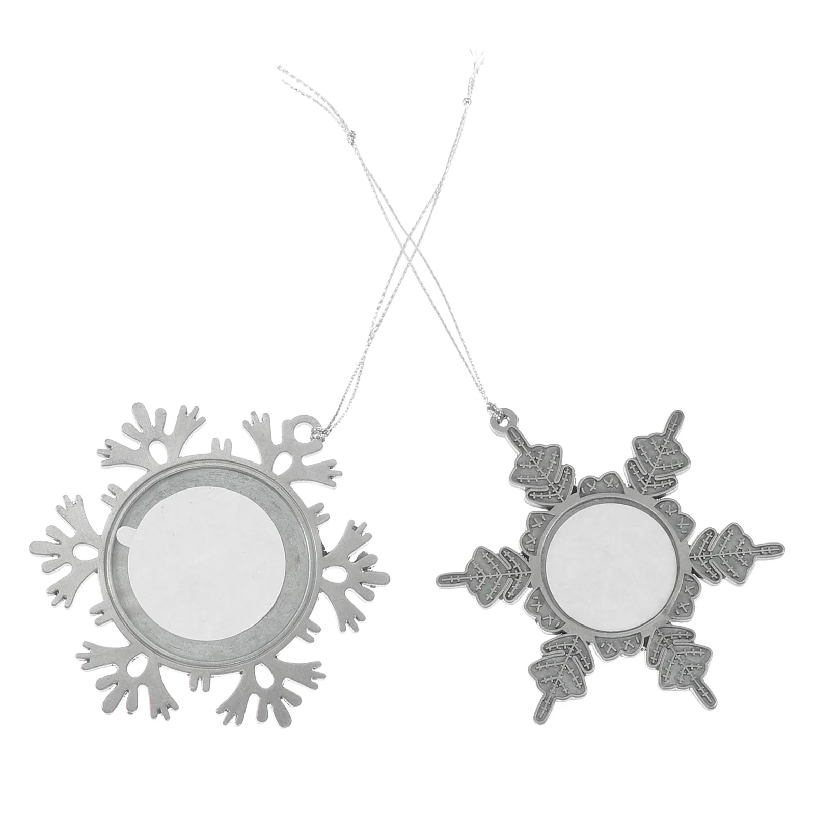 

2pcs Snowflake Photo Frame Ornaments Hangings Metal Snowflake Shaped Picture Frame Christmas Hanging Photo Frames for Christmas