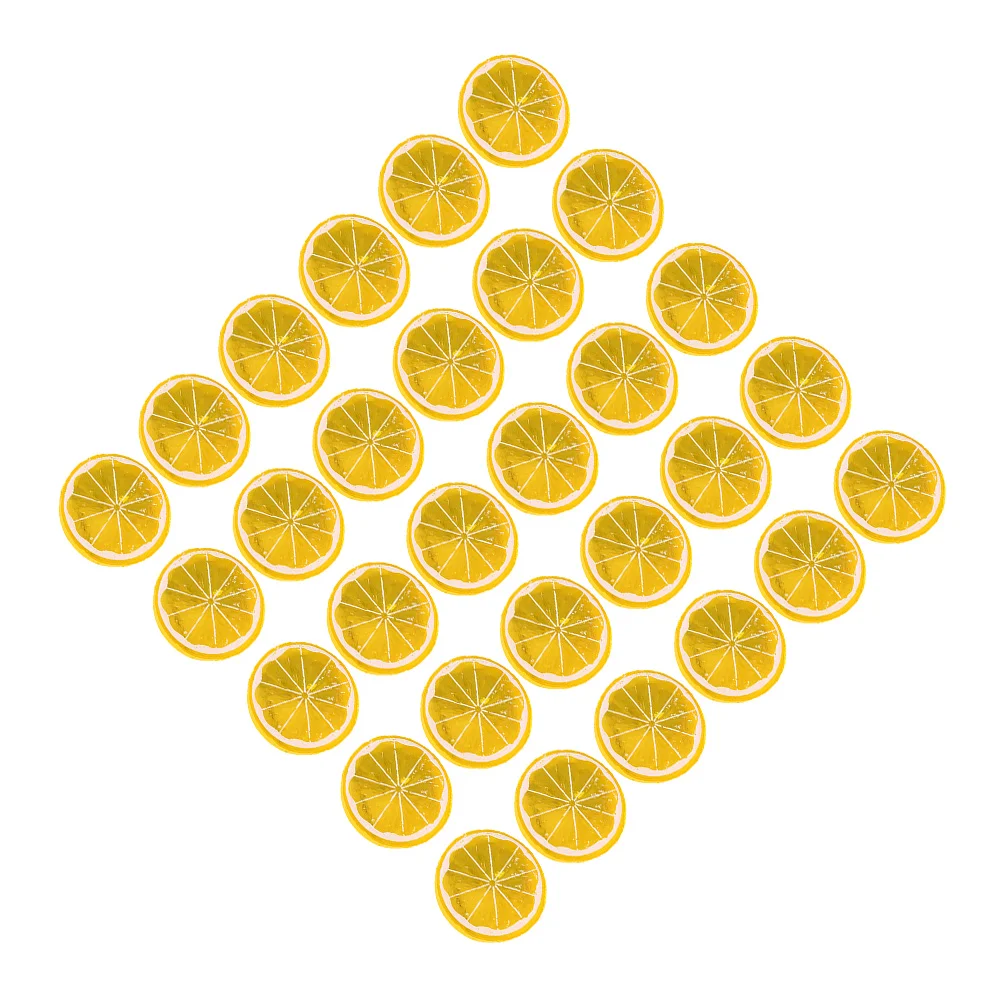 

30 Pcs Accessories Imitation Lemon Slice Banana Decorations Lemons for Plastic Simulation Fruit