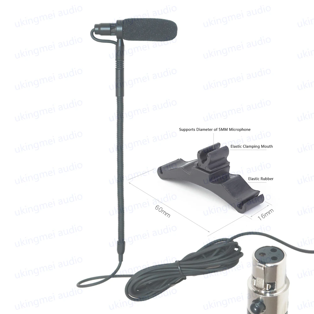 Professional Musical Instrument Condenser Gooseneck Microphone System For Guitar Saxophone Violin Piano Cello Bass Clarinet