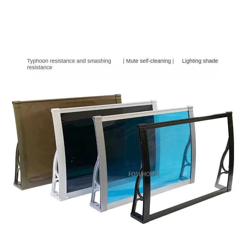 투명한 방수 PC 보드 정자 알루미늄 합금 브래킷, 차양 야외 창문 발코니, 조용한 햇빛가리개 전기 상자 처마