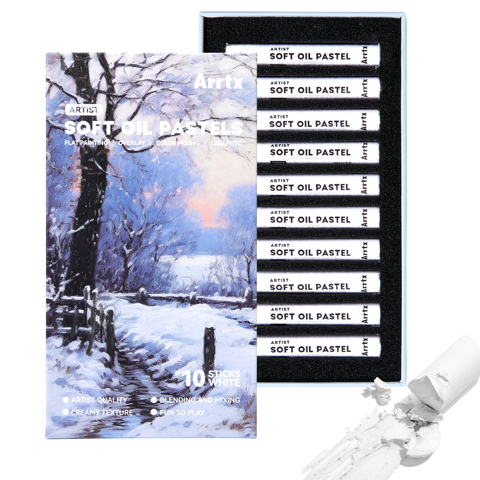 Blocco di carta per pittura a olio, 22,9 x 30,5 cm, 300 g/m², 12 fogli, senza acidi, rilegato con colla, bianco naturale, a prova di sbavature, carta mista per colori ad olio