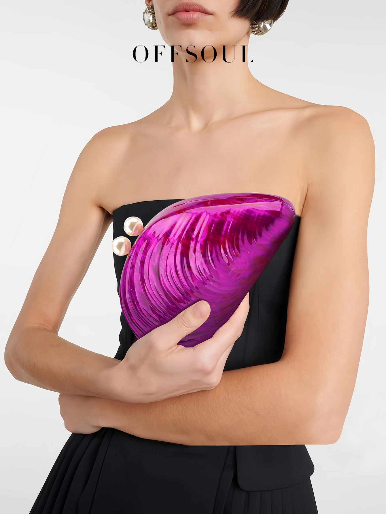 حقيبة يد نسائية أكريليك جديدة بتصميم عتيق ذهبي الل...