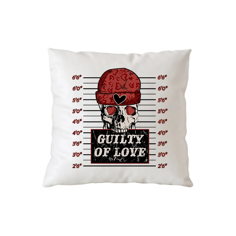 Iron On Skull Love Transfer Sticker Clothing Hooding Love Design Heat DTF Transfer Print Patch T Shirts DIY Valentine