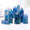 1PC Natural Crystal Blue Fluorite Point Wand Healing Gemstone Fluorite Crystal Column Quartz Tower Home Decoration 3