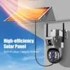 Solar Camera Outdoor 4G SIM Card 12MP 6K Three Lens 10X Zoom Security Surveillance Cameras Auto Tracking IP PTZ Solar CCTV V380 2