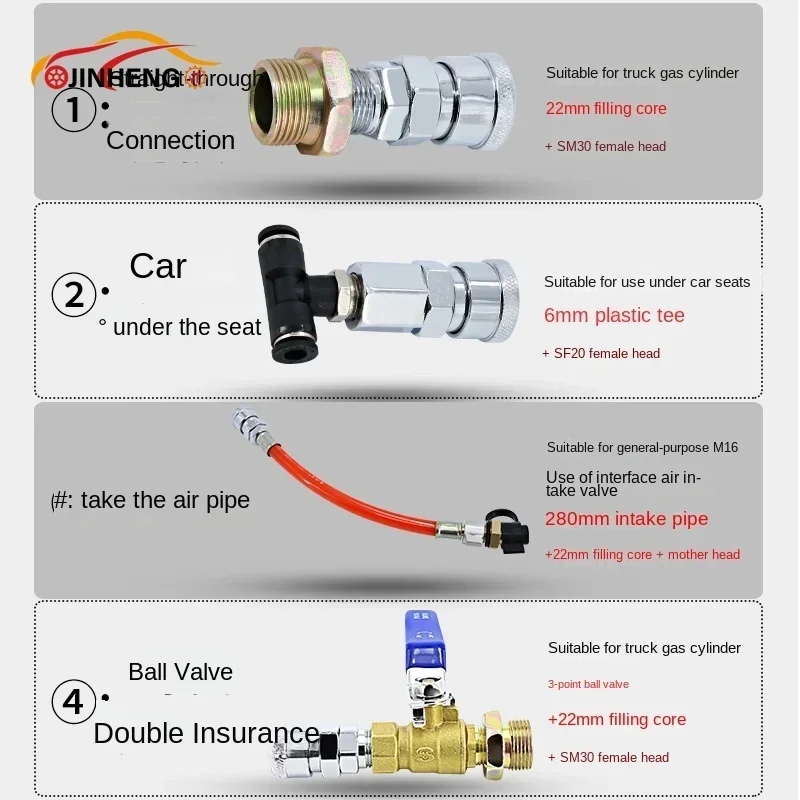 Truck Blowgun Air Tank Tee Connector Car Cab Pickup Tube High Pressure Car Blowgun Accessories