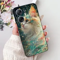 Elegant Butterfly Cat Design Soft TPU Phone Case - Black Silicone Bumper Cover for Hot 30 5G (TPU - 932)