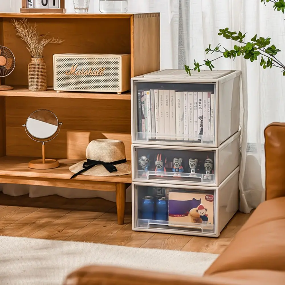 1Pcs Clothing Layered Drawer Storage Box Large Capacity Plastic Underwear Socks Storage Box 5L/13L/21L/35L/54L Stackable 6