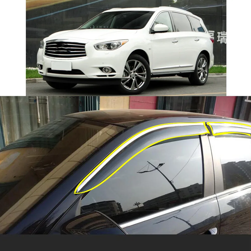 

Car Body Styling Sticker Plastic Window Glass Wind Visor Rain/Sun Guard Vent Parts For INFINITI QX56 2010 2011 2012 2013 2014