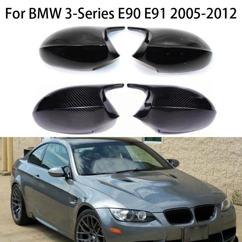 

Car Exterior Rearview Mirror Cover Caps For BMW 3 Series E90 E91 2005-2012 M Style Replacement Carbon Fiber car accessories