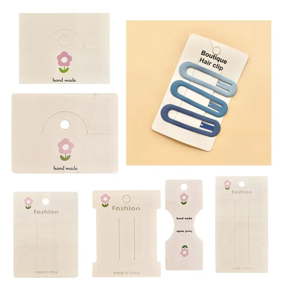 

100PCS Gift DIY Packaging Kit Ear Stud Hairpin Cute Flower Jewelry Package Cards Necklace Earring Display Boardcard
