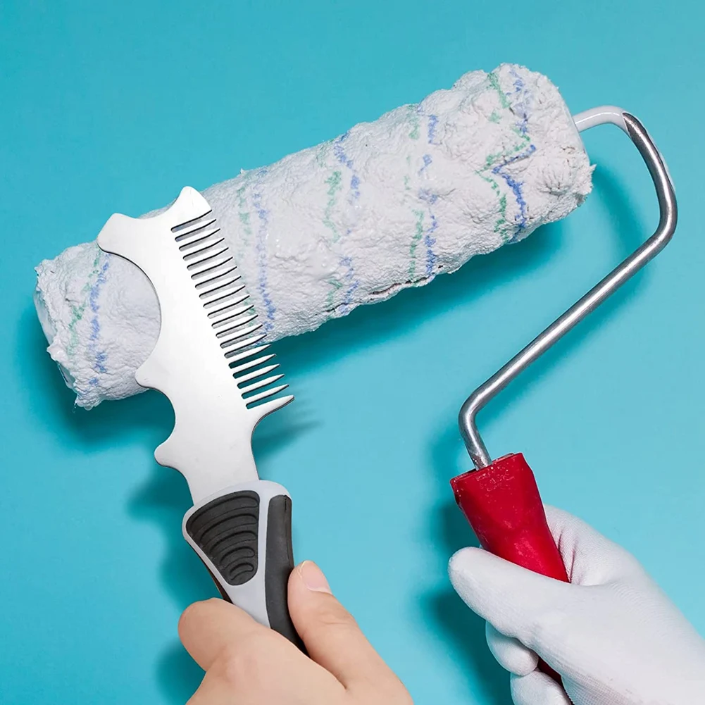 Paint Brush Cleaner 4 in 1 Paint Brush Comb, Brush Roller Cleaner Tool Painters Comb for Sufficient Cleaning and Maintaining