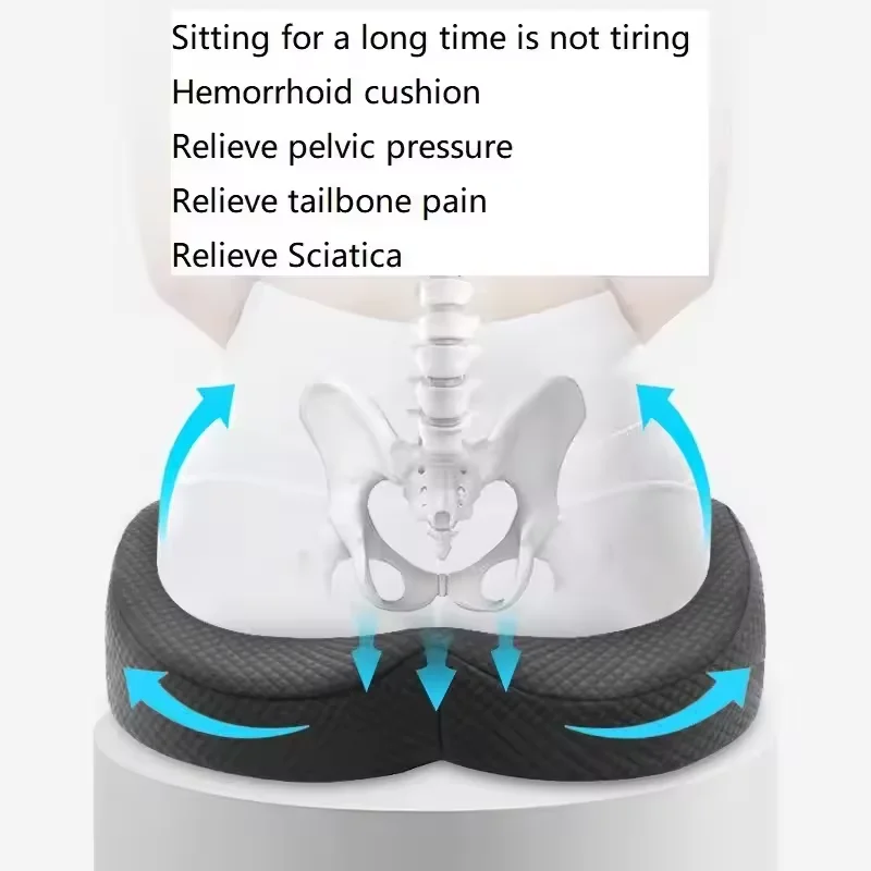 Summer Memory Foam Non-Slip Seat Cushion For Office Chair Tailbone Pain Relief Breathable Mesh Seat Cushion Pillow Pad