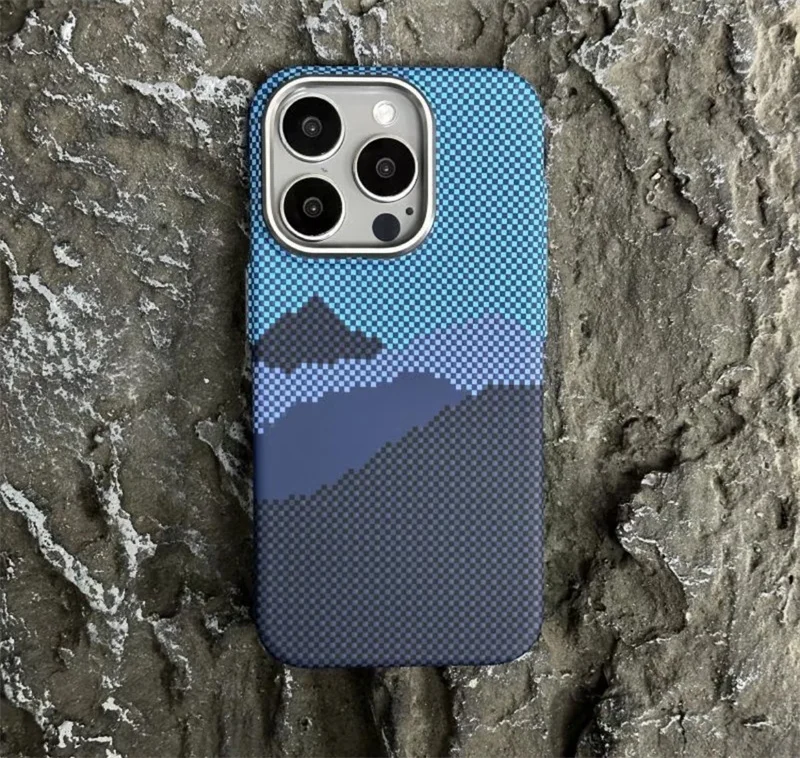 Carbon Fiber Relief MagSafe Case with Alloy Lens