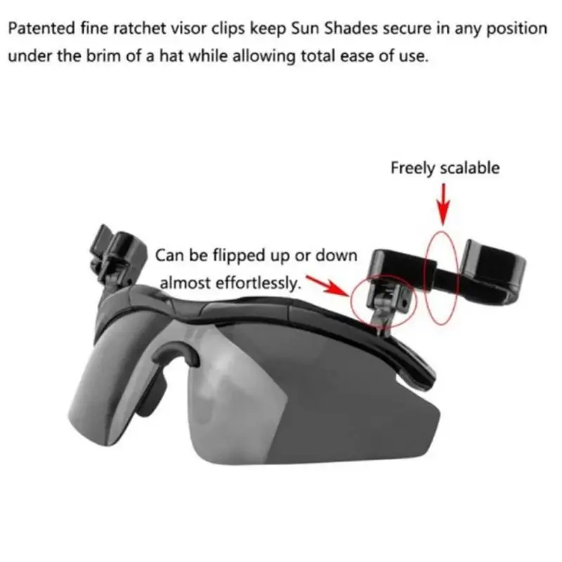 Outdoor Polarized Fishing Glasses Hat Visors Sport Clips Cap Clip On  Sunglasses, For Biking Hiking Golf Eyewear UV400 