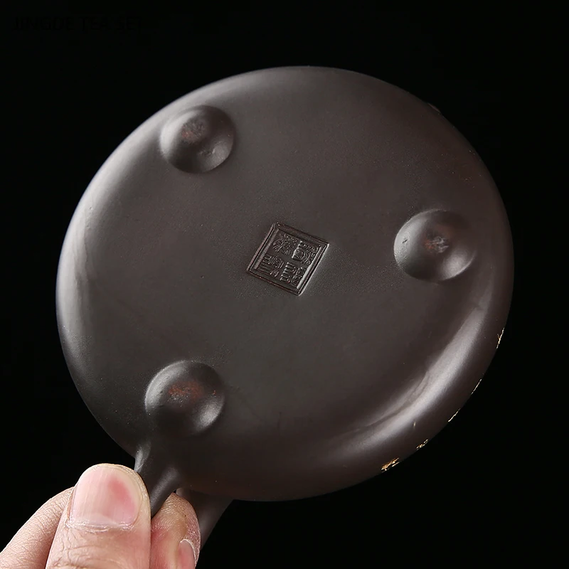 1 PCS 230ml Yixing handmade carved purple clay teapot creative retro exquisite kung fu tea set single tea pot