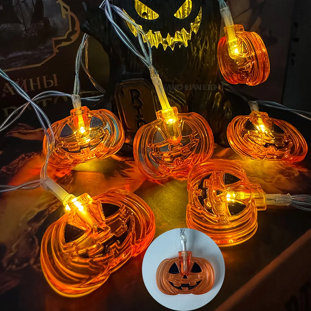 1pcs Halloween LED Flickering String Lights Ghost Cat Pumpkin Spider Web Hanging Lamp for Home Halloween Party Decoration Props