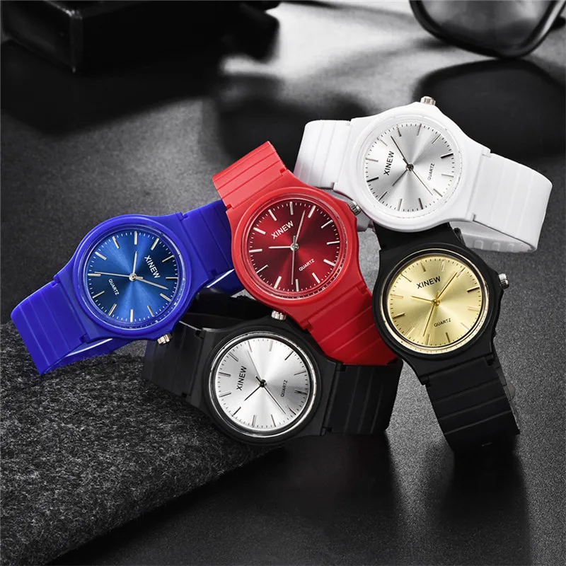 1pc / lot Men Genuine XINEW Brand Watches Students Fashion Simple Rubber Band Sports Cheap Vintage Quartz Watch Montre Homme
