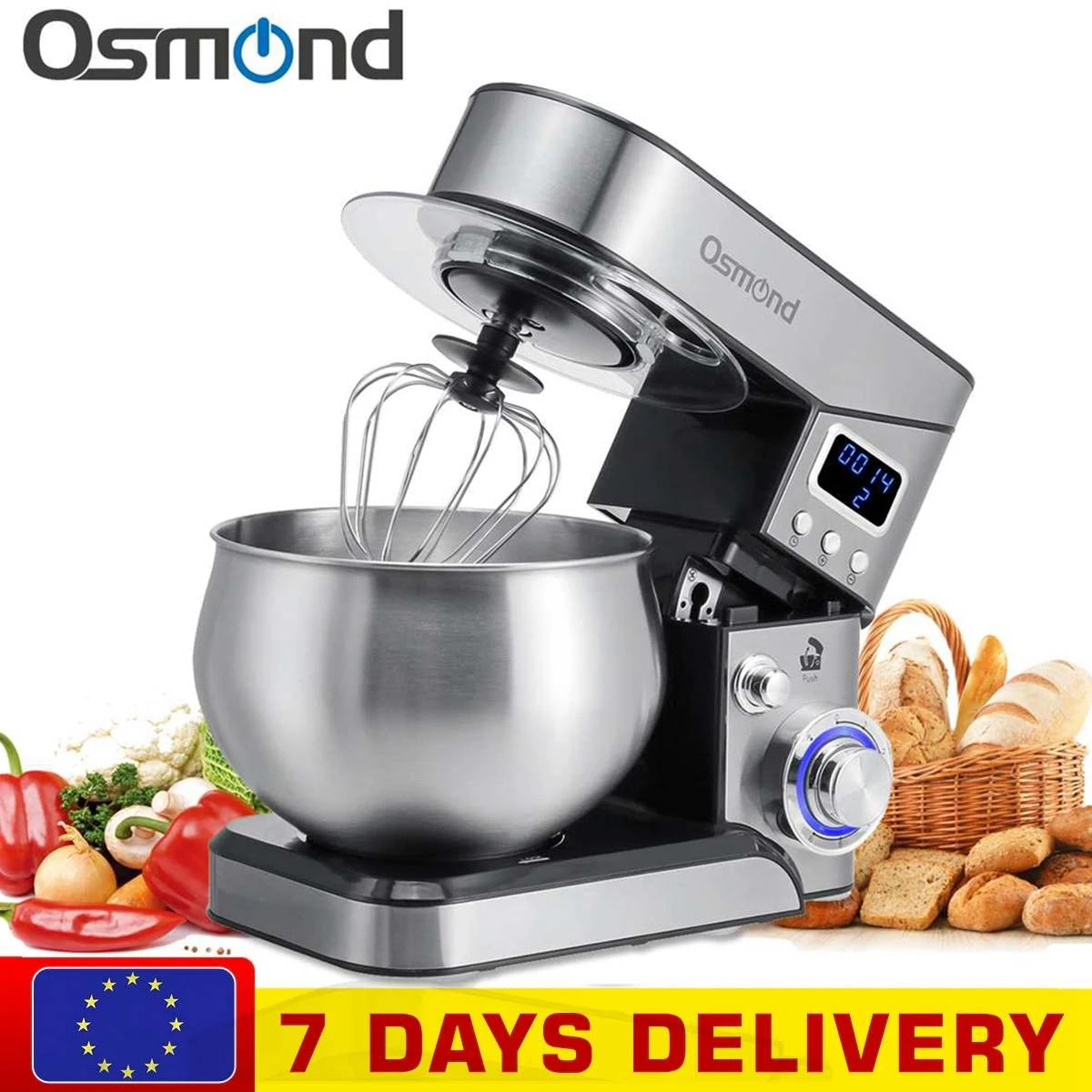 4 In 1電動フードミキサー 1300w 6 P ベーキングマシン 小麦粉 卵 生地 ケーキ ステンレス製ボウル 5l Food Mixers Aliexpress