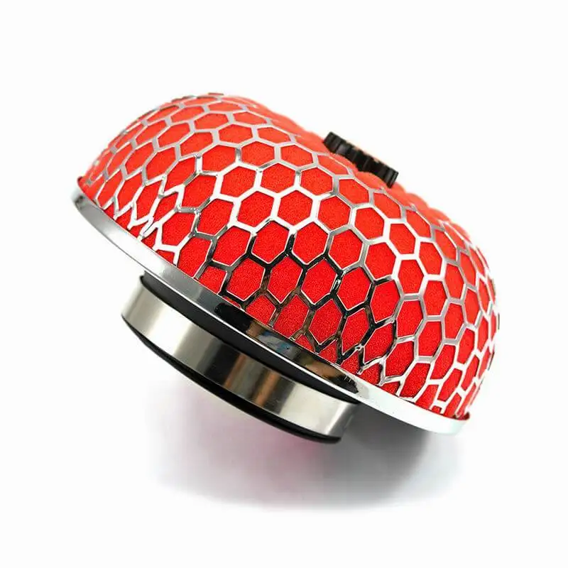 Filtro Aria Sportivo Auto Universale - Universale Pulitore Filtro Di Aspirazione 76Mm Alto Flusso Fungo Per Auto(Rosso
