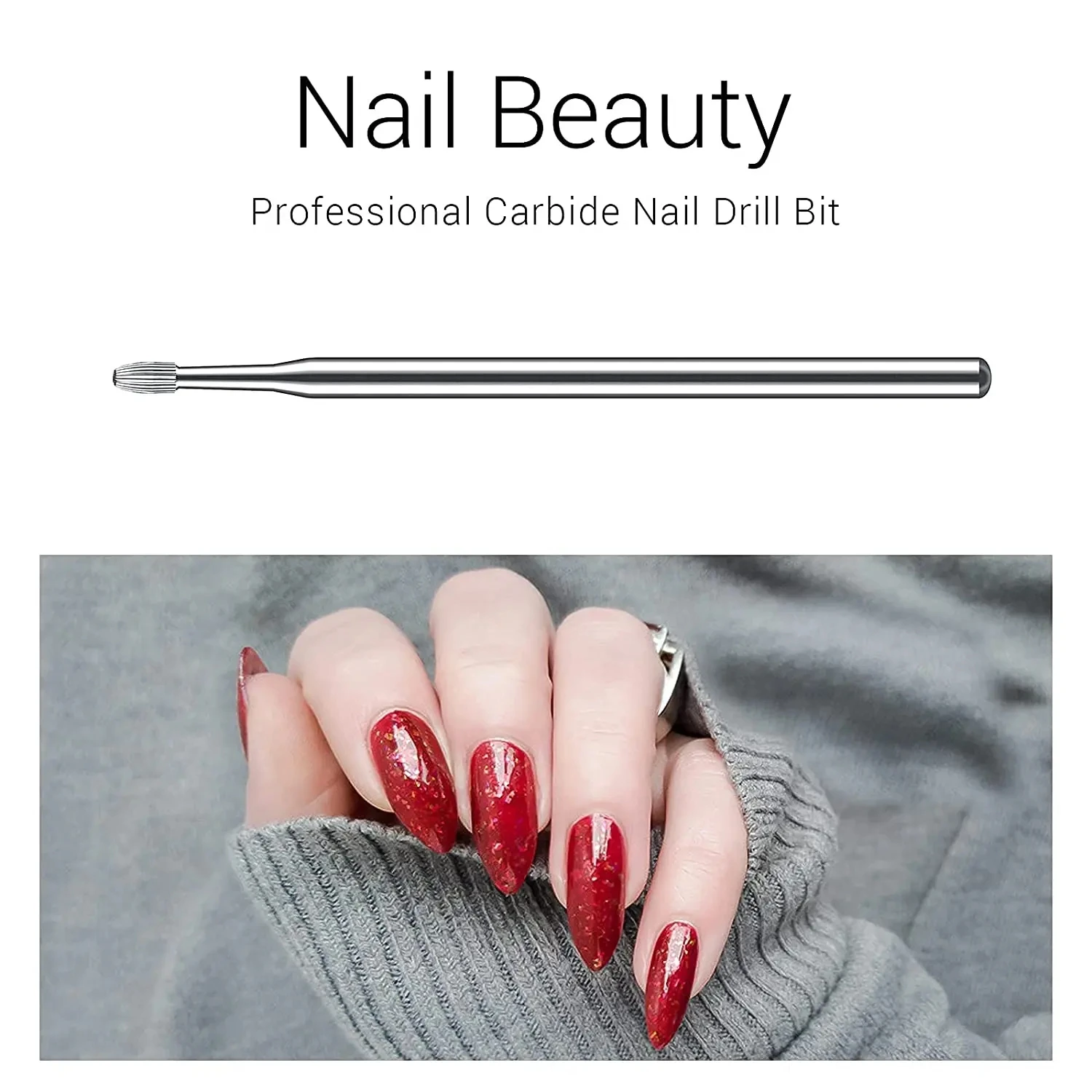 High Quality Electric Nail Filing Machine Safety Nail Drill Bit Milling Cutter Hard Alloy Drill Bit Dead Skin Remover 3/32“ 5