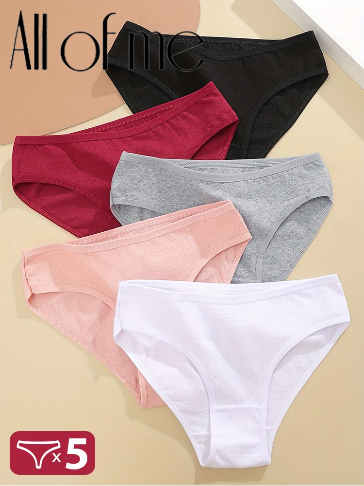 

5Pcs Cotton Panties Plus Size Underwear Women Panties Underwear Sexy Female Lingerie Briefs Solid Color Intimate Pantys for Woma