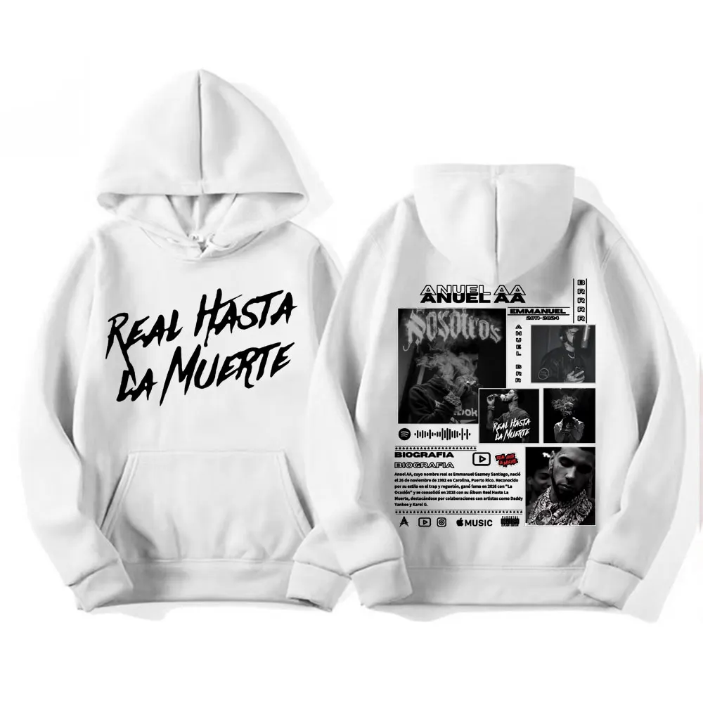 Rapper Anuel AA Real Hasta La Muerte Hoodies Men Women Hip Hop Retro Style Pop Music Sweatshirt Fashion Oversized Comfort Hoodie 5